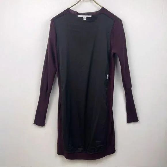 Diane Von Furstenberg Danette Sequin Purple Bodycon wool Sweater Dress Medium - Picture 8 of 10